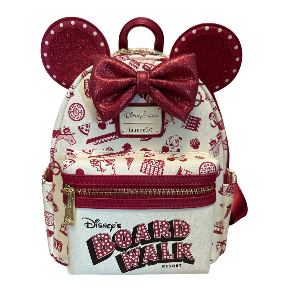 Disney World Boardwalk Scented GITD Mickey Ears Snack Loungefly Backpack 2024